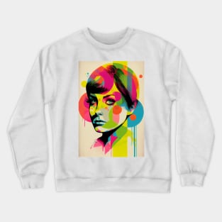 Modern woman in pop-art style portait Crewneck Sweatshirt